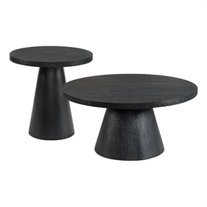 picket house furnishings canal 2pc occasional table set in black