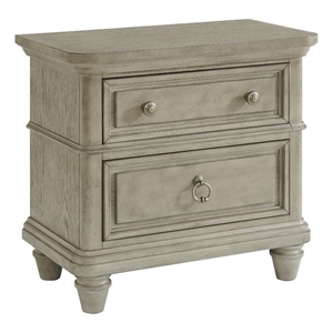 Picket House Furnishings Emiko 2-Drawer Nightstand with USB in Light Gray