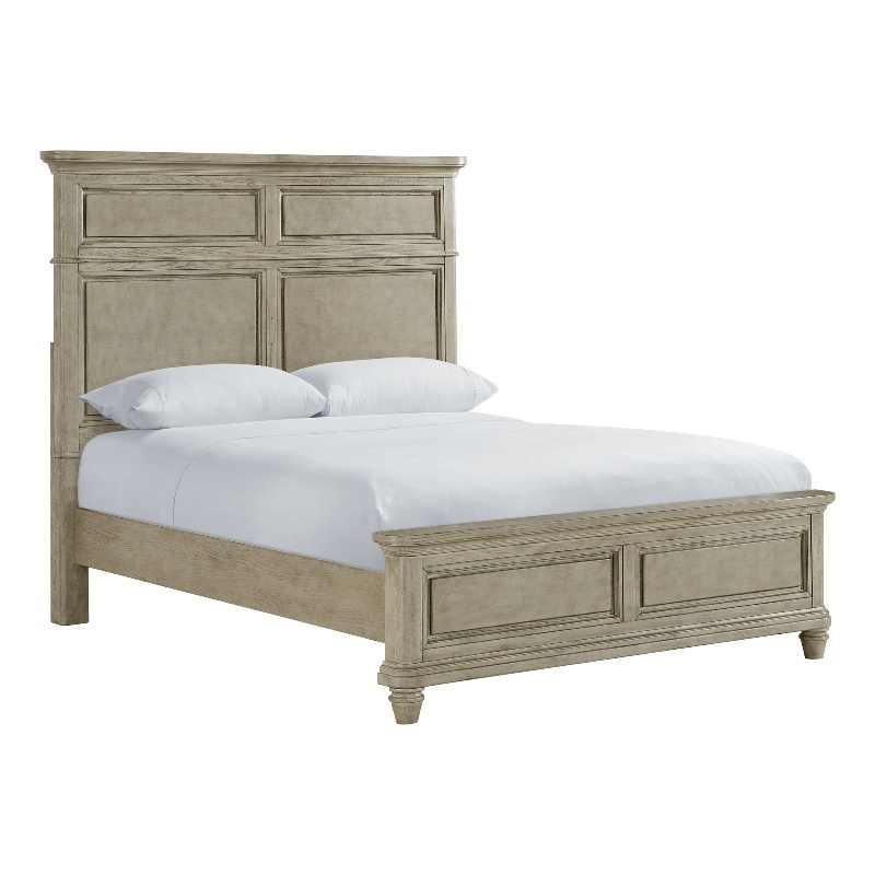 Picket House Furnishings Emiko Queen Panel Bed in Light Gray