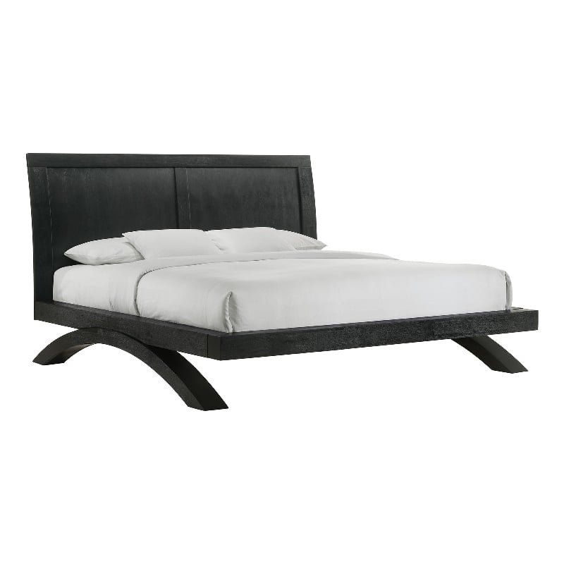 Picket House Furnishings Kenn King Platform Bed with Arched Base in Black