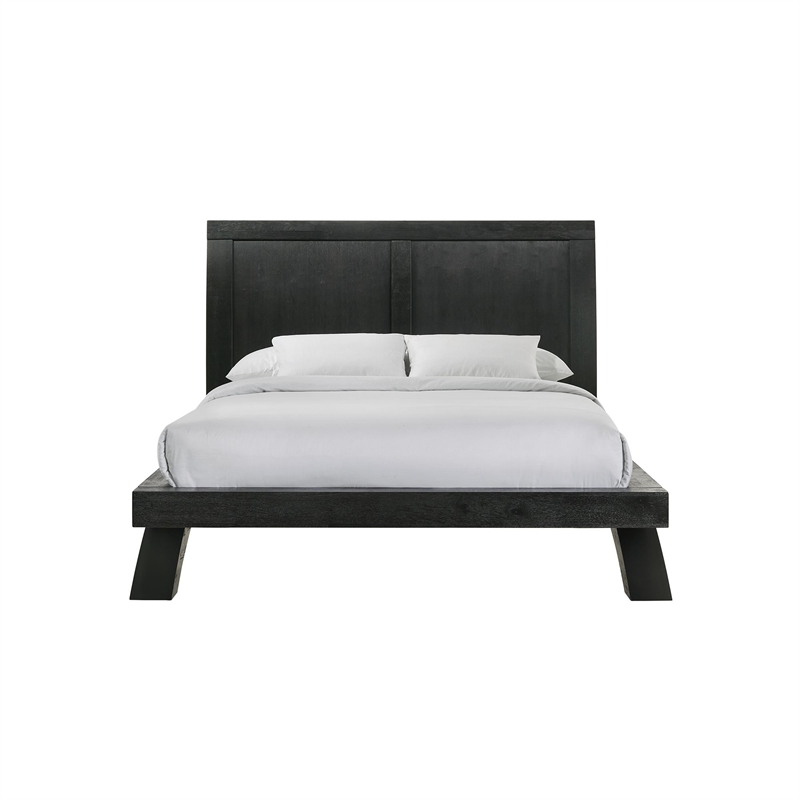 Picket House Furnishings Kenn Queen Platform Bed with Arched Base in Black