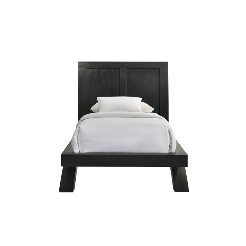 Picket House Furnishings Kenn Twin Platform Bed with Arched Base in Black
