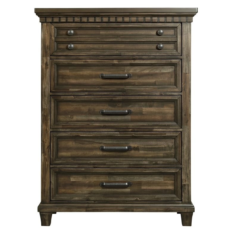 Picket House Furnishings Windom 5-Drawer Chest in Charcoal