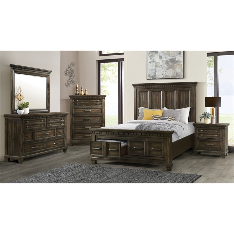 Picket House Furnishings Windom 5-Drawer Chest in Charcoal