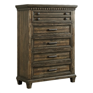 Picket House Furnishings Windom 5-Drawer Chest in Charcoal