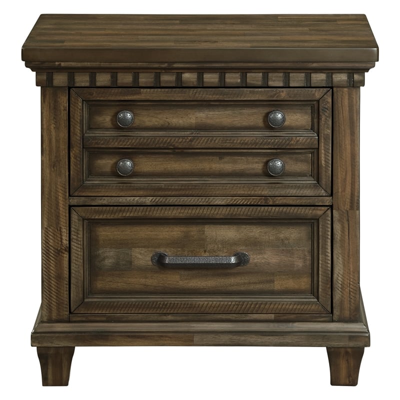 Picket House Furnishings Windom 2-Drawer Nightstand with USB in Charcoal