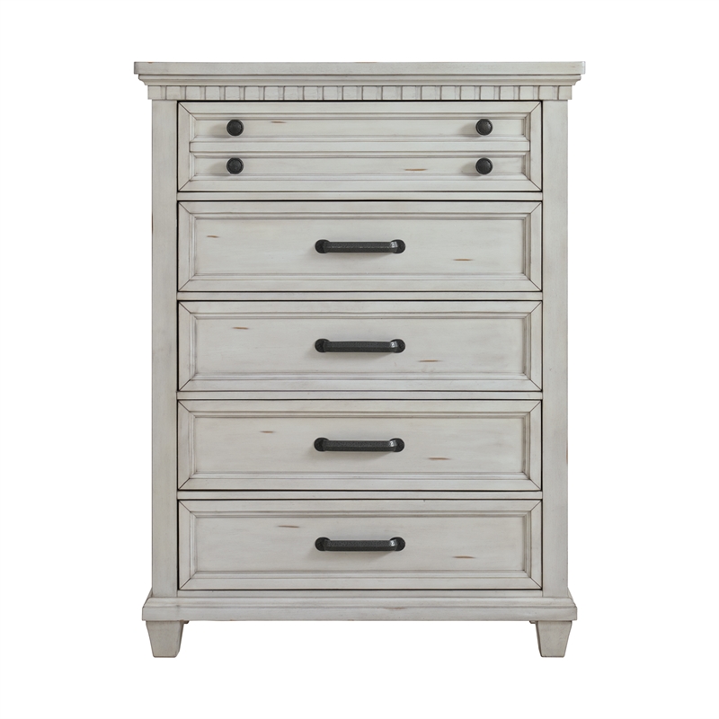 Picket House Furnishings Windom 5-Drawer Chest in Antique White