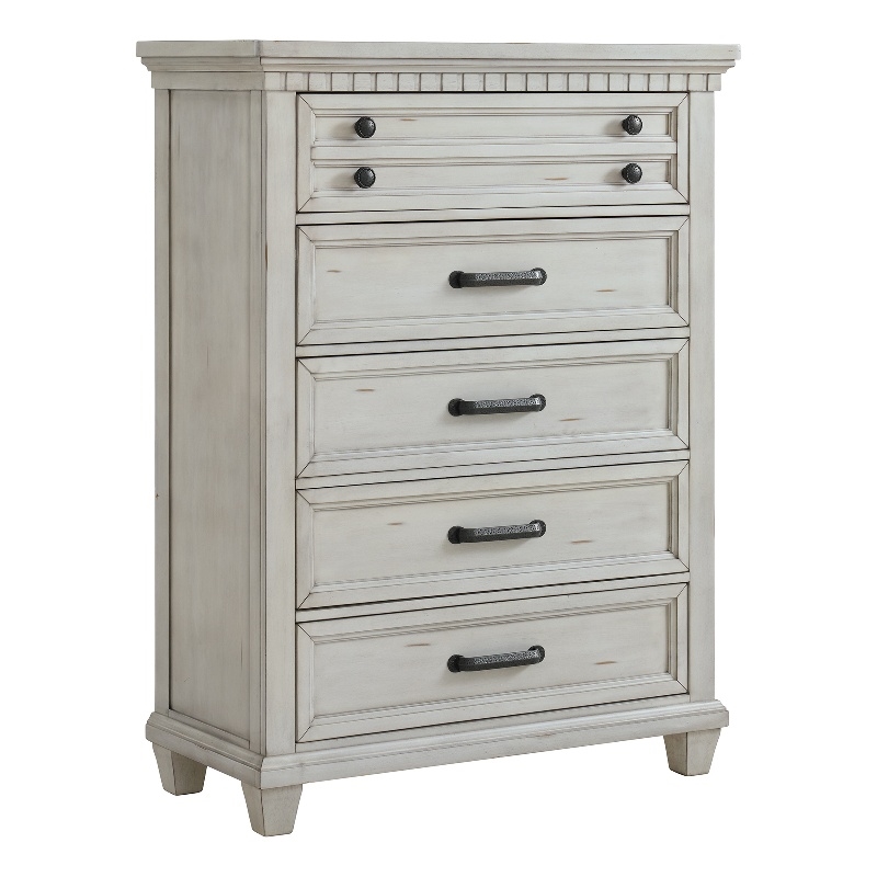 Picket House Furnishings Windom 5-Drawer Chest in Antique White