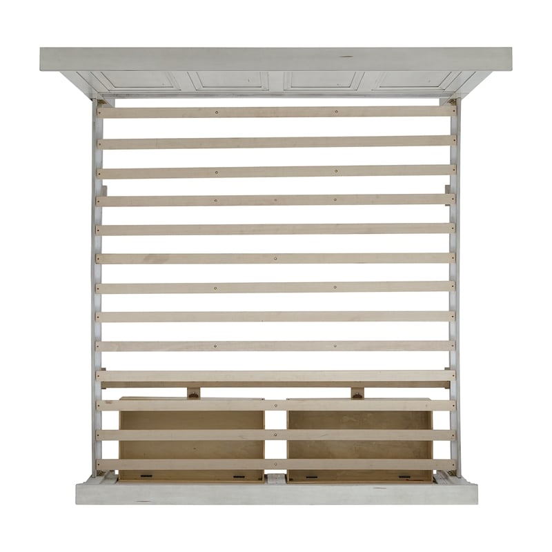 Picket House Furnishings Windom King Storage Bed in Antique White