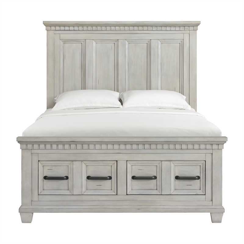 Picket House Furnishings Windom Queen Storage Bed in Antique White