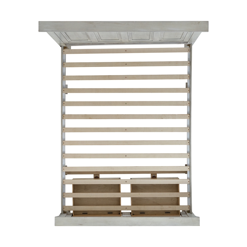 Picket House Furnishings Windom Queen Storage Bed in Antique White