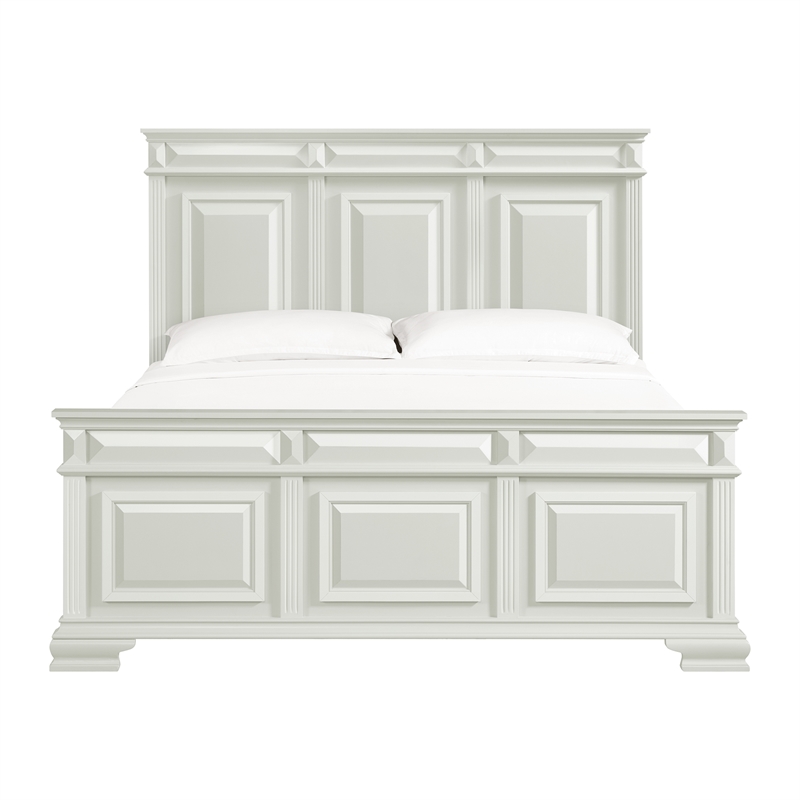Picket House Furnishings Sumner King Panel Bed in Antique White
