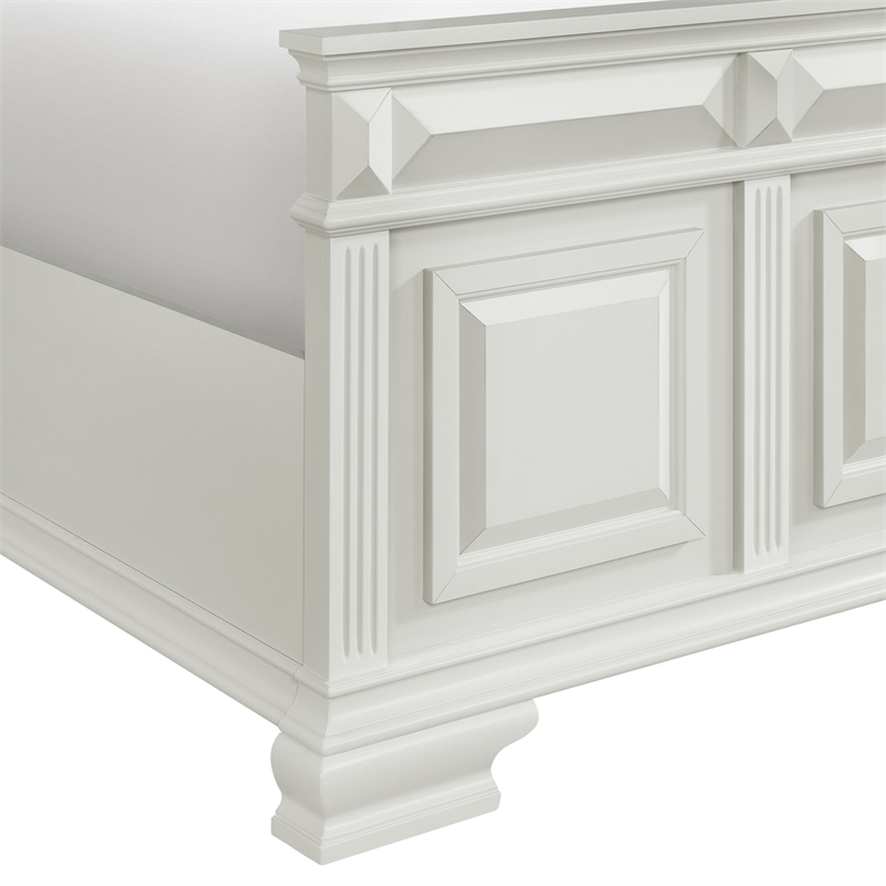 Picket House Furnishings Sumner King Panel Bed in Antique White