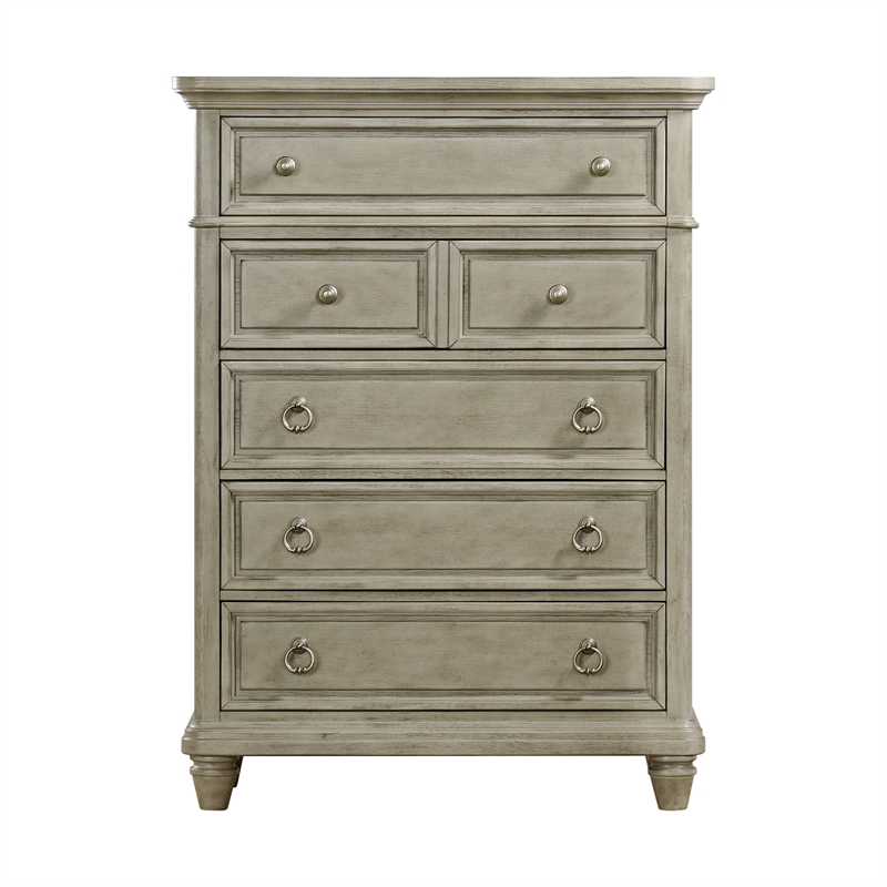Picket House Furnishings Emiko 5-Drawer Chest in Light Gray