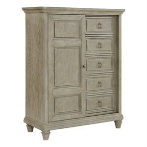 Picket House Furnishings Emiko 5-Drawer Door Chest in Light Gray
