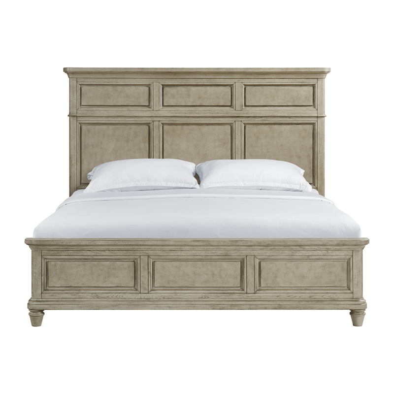 Picket House Furnishings Emiko King Panel Bed in Light Gray