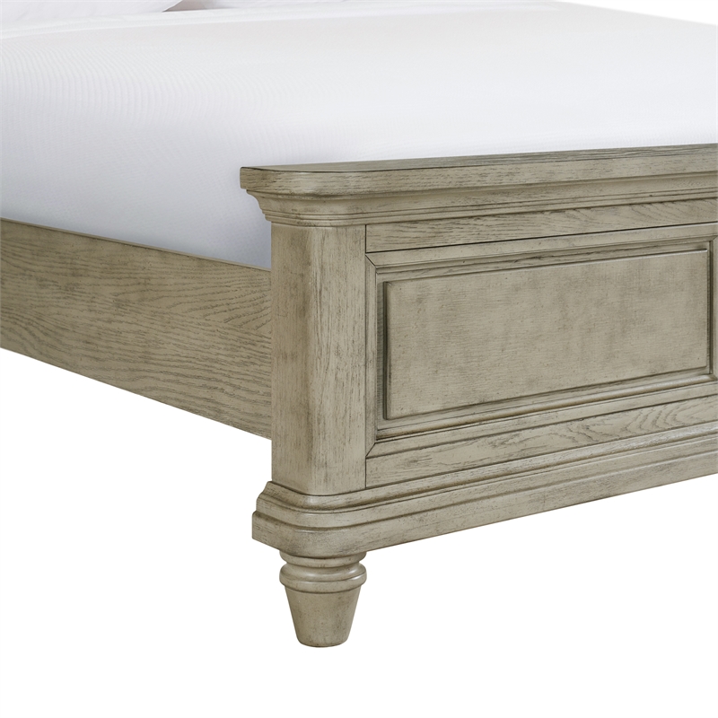 Picket House Furnishings Emiko King Panel Bed in Light Gray