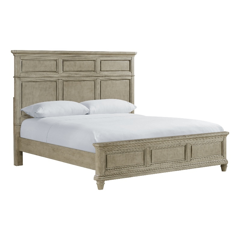 Picket House Furnishings Emiko King Panel Bed in Light Gray