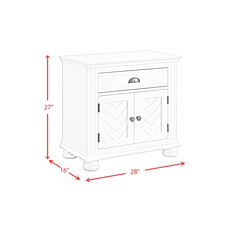 Picket House Furnishings Conaughey  1-Drawer Nightstand in White