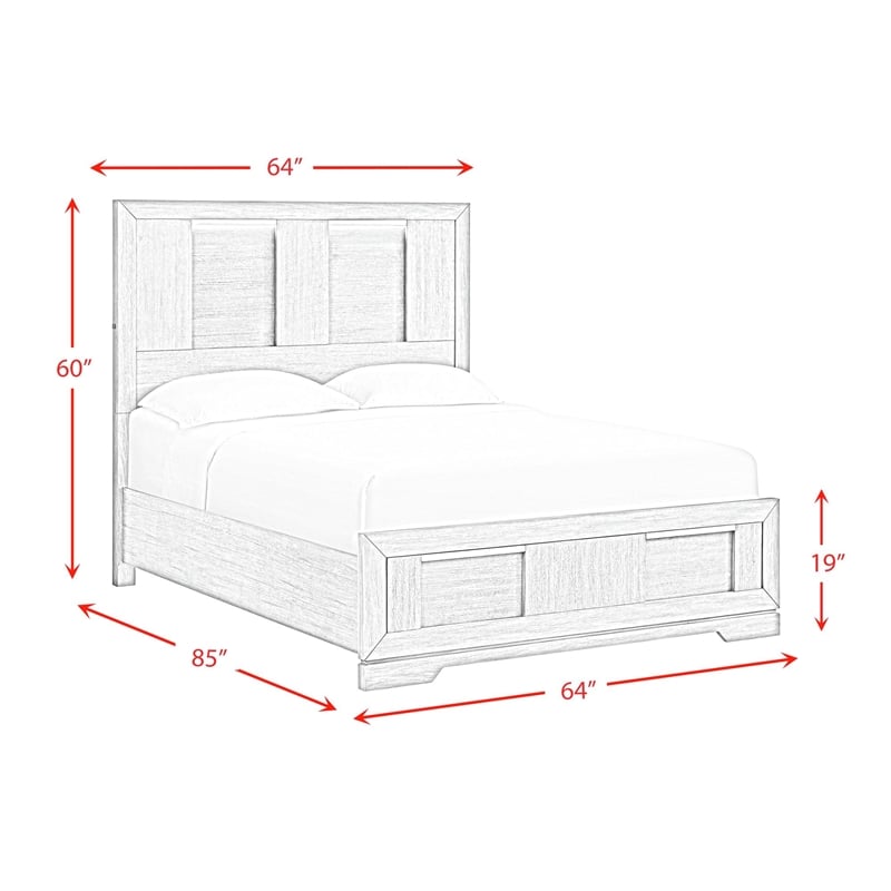 Picket House Furnishings Argo Queen Panel Bed with LED in Gray