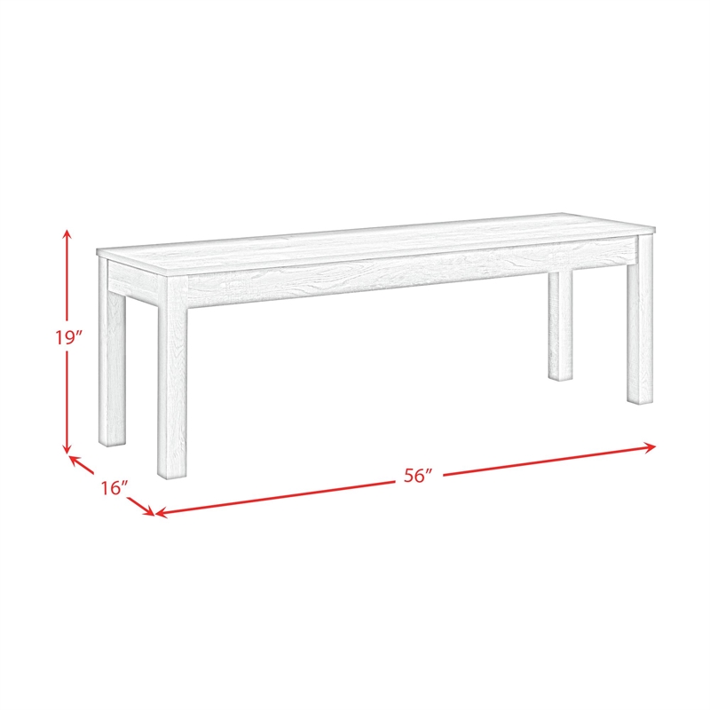 Picket House Furnishings Holmes Dining Bench in White