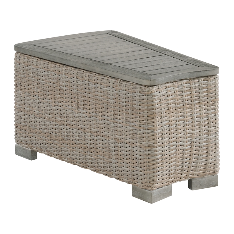 Picket House Furnishings Camal Wedge Console with Tan Pillows