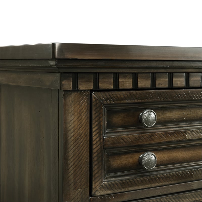 Picket House Furnishings Windom Dresser and Mirror Set in Charcoal