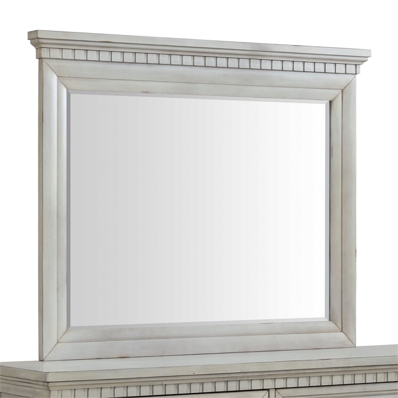 Picket House Furnishings Windom Dresser and Mirror Set in Antique White