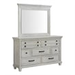 Picket House Furnishings Windom Dresser and Mirror Set in Antique White