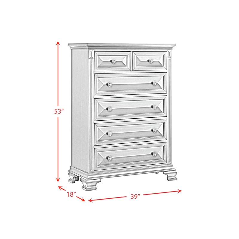 Picket House Furnishings Sumner  6-Drawer Chest in Antique White