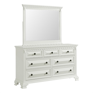 picket house furnishings sumner dresser and mirror set in antique white