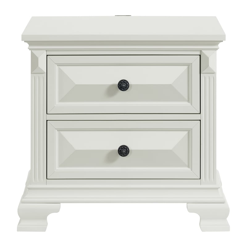 Picket House Furnishings Sumner 2-Drawer Nightstand with USB in Antique White