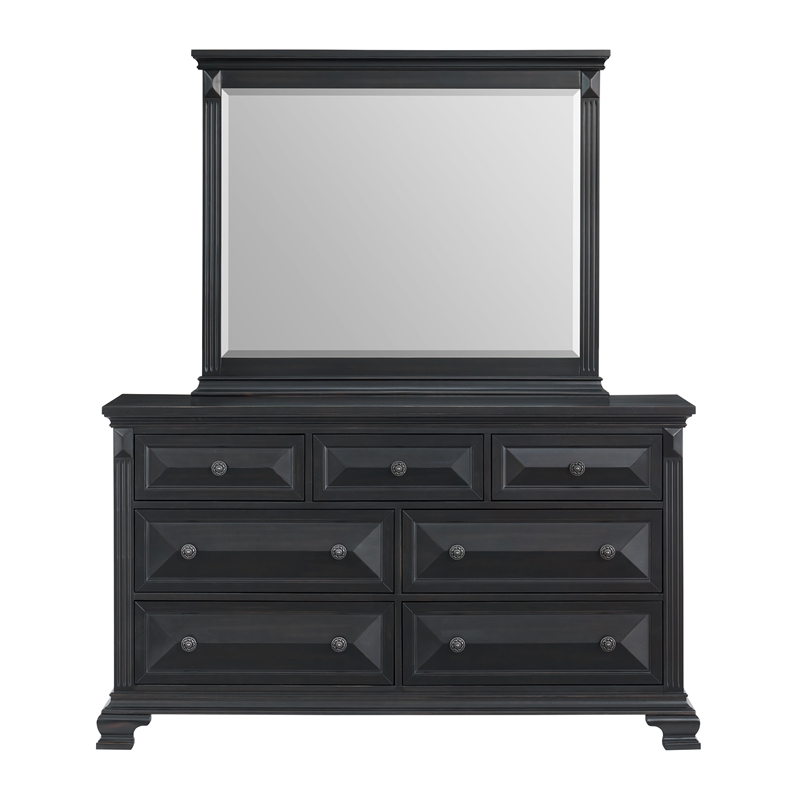 Picket House Furnishings Sumner Dresser and Mirror Set in Black