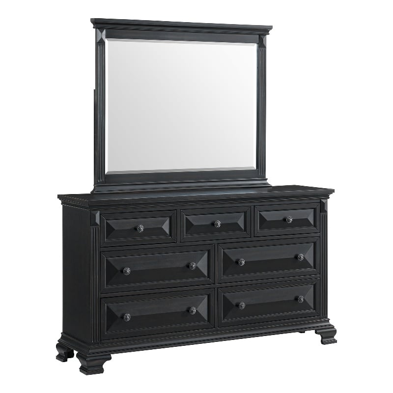 Picket House Furnishings Sumner Dresser and Mirror Set in Black