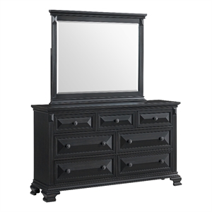 picket house furnishings sumner dresser and mirror set in black