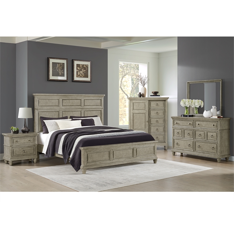 Picket House Furnishings Emiko 6-Drawer Dresser in Light Gray