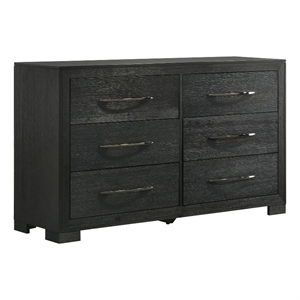 picket house furnishings kenn 6-drawer dresser in black