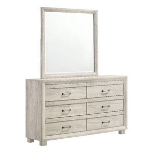 picket house furnishings tarrant dresser & mirror set in white