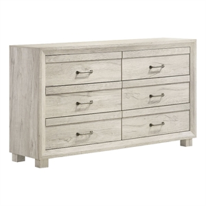 picket house furnishings tarrant  6-drawer dresser in white (sturdy act)