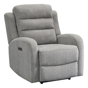 picket house furnishings bexley power recliner - whiskers nature grey