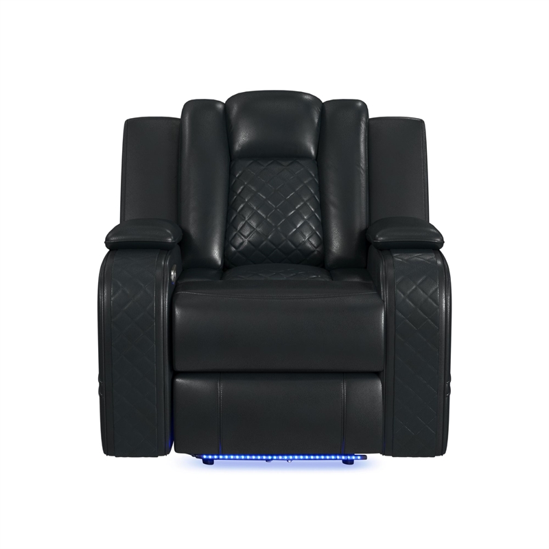 Picket House Furnishings Amias Power Motion Recliner - Pebble Black