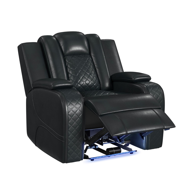 Picket House Furnishings Amias Power Motion Recliner - Pebble Black