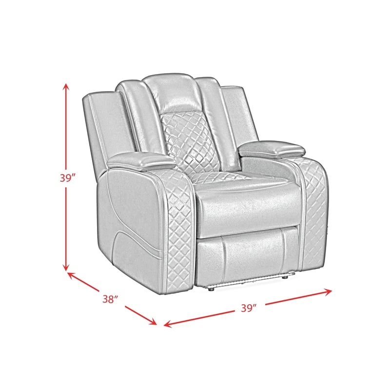Picket House Furnishings Amias Power Motion Recliner - Pebble Black