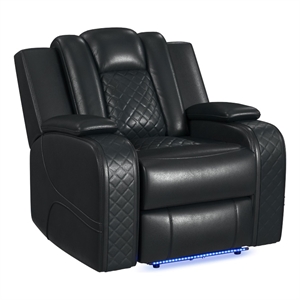 Picket House Furnishings Amias Power Motion Recliner - Pebble Black
