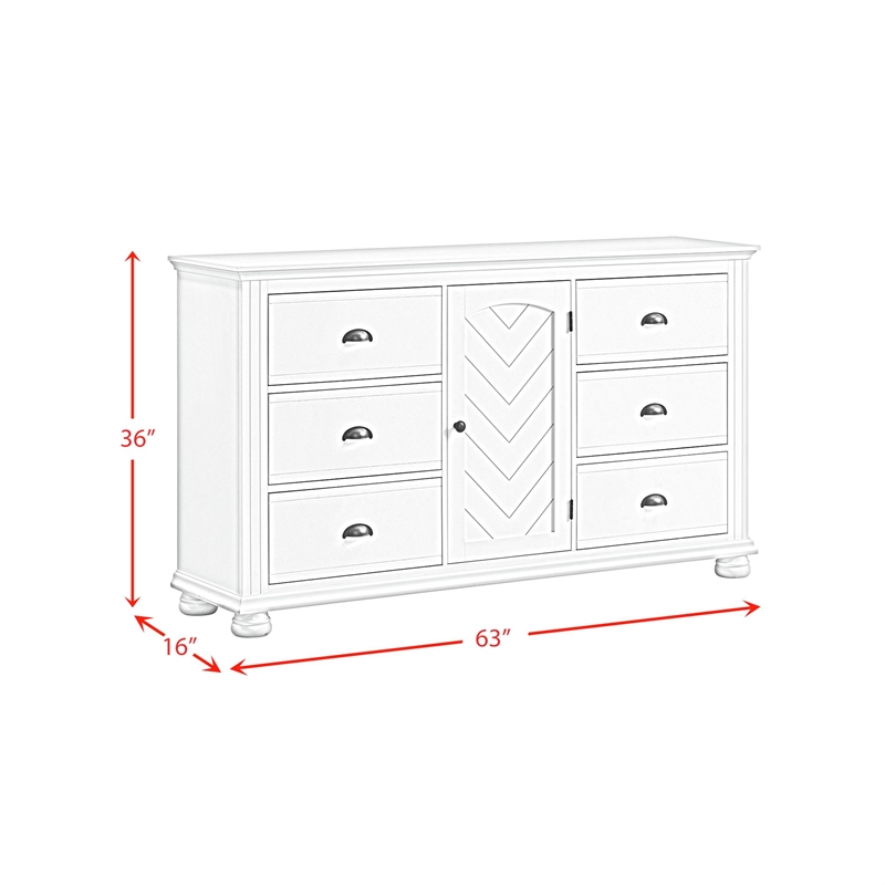Picket House Furnishings Conaughey  6-Drawer Dresser in White