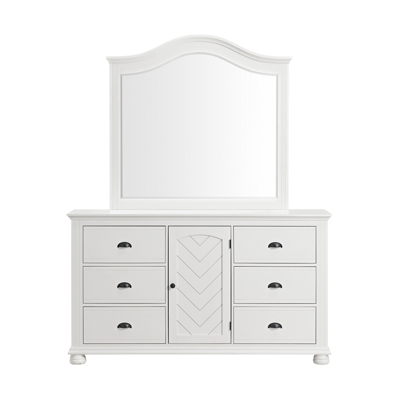 Picket House Furnishings Conaughey  Dresser and Mirror Set in White