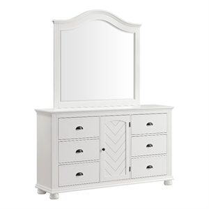 picket house furnishings conaughey  dresser and mirror set in white