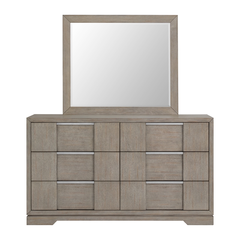 Picket House Furnishings Argo Dresser and Mirror Set in Grey