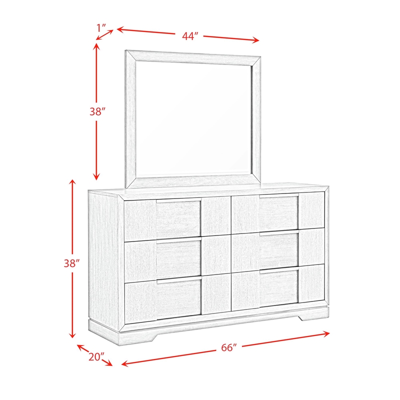 Picket House Furnishings Argo Dresser and Mirror Set in Grey