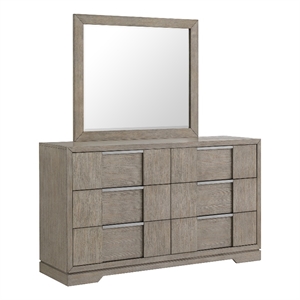 picket house furnishings argo dresser and mirror set in grey